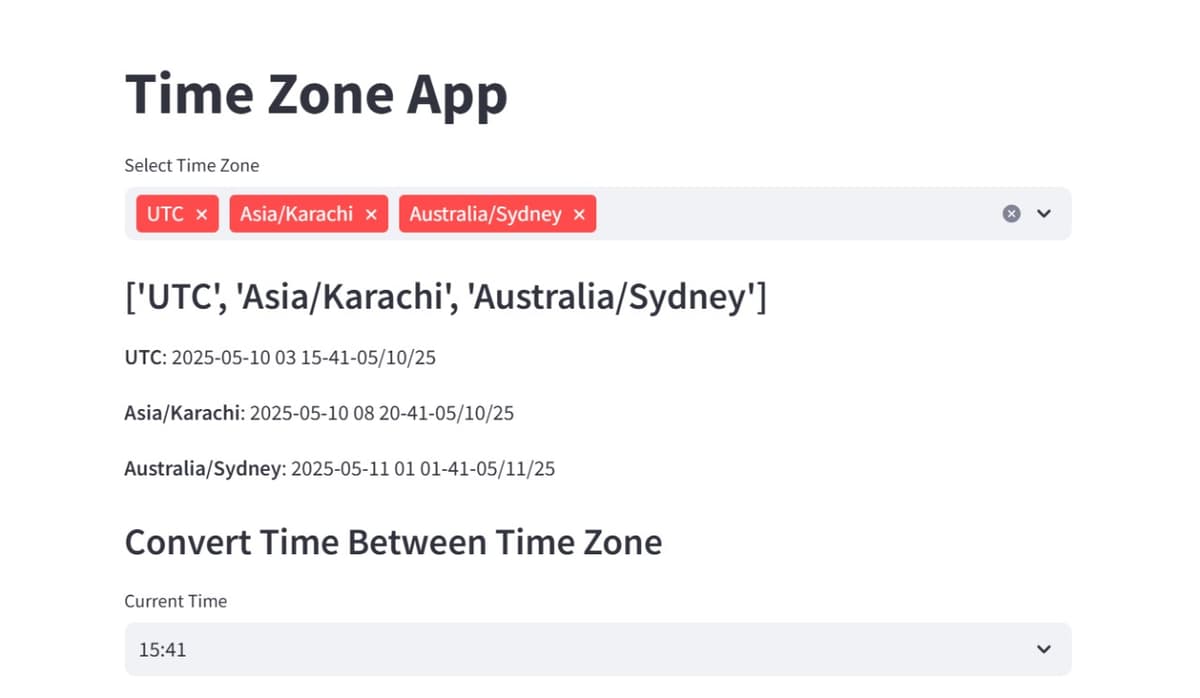 Time Zone Converter App