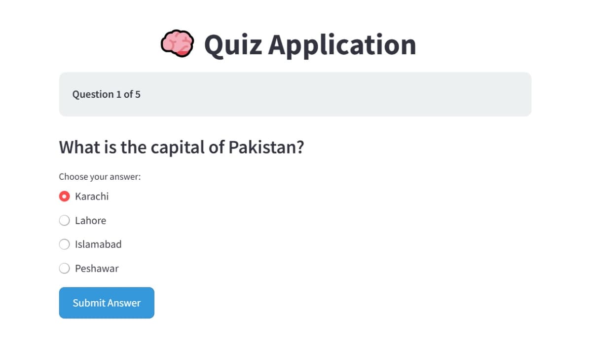 Interactive Quiz Application